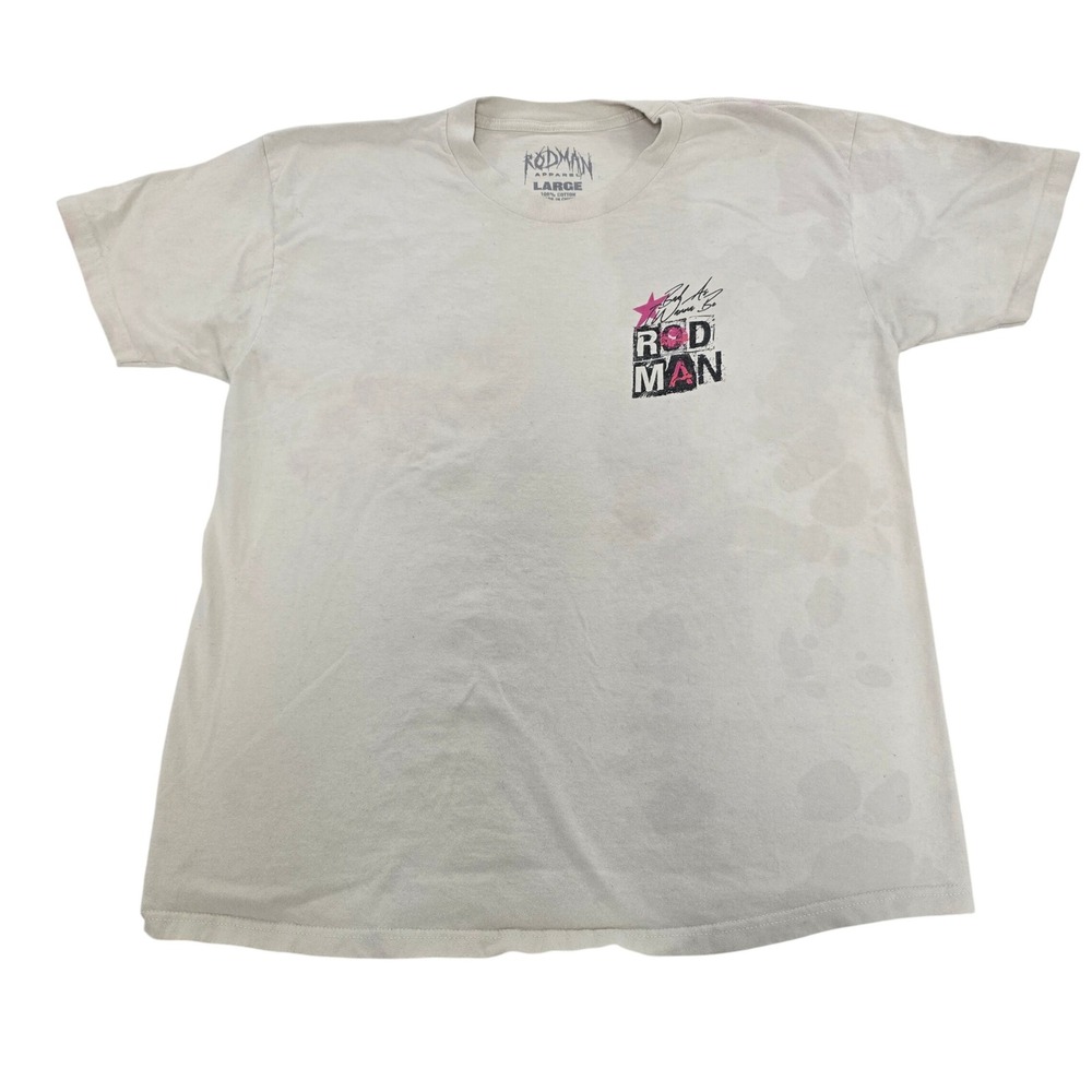 Dennis Rodman Bad As I Wanna Be Tee Rodman Apparel Size Large
 Distressed Stains